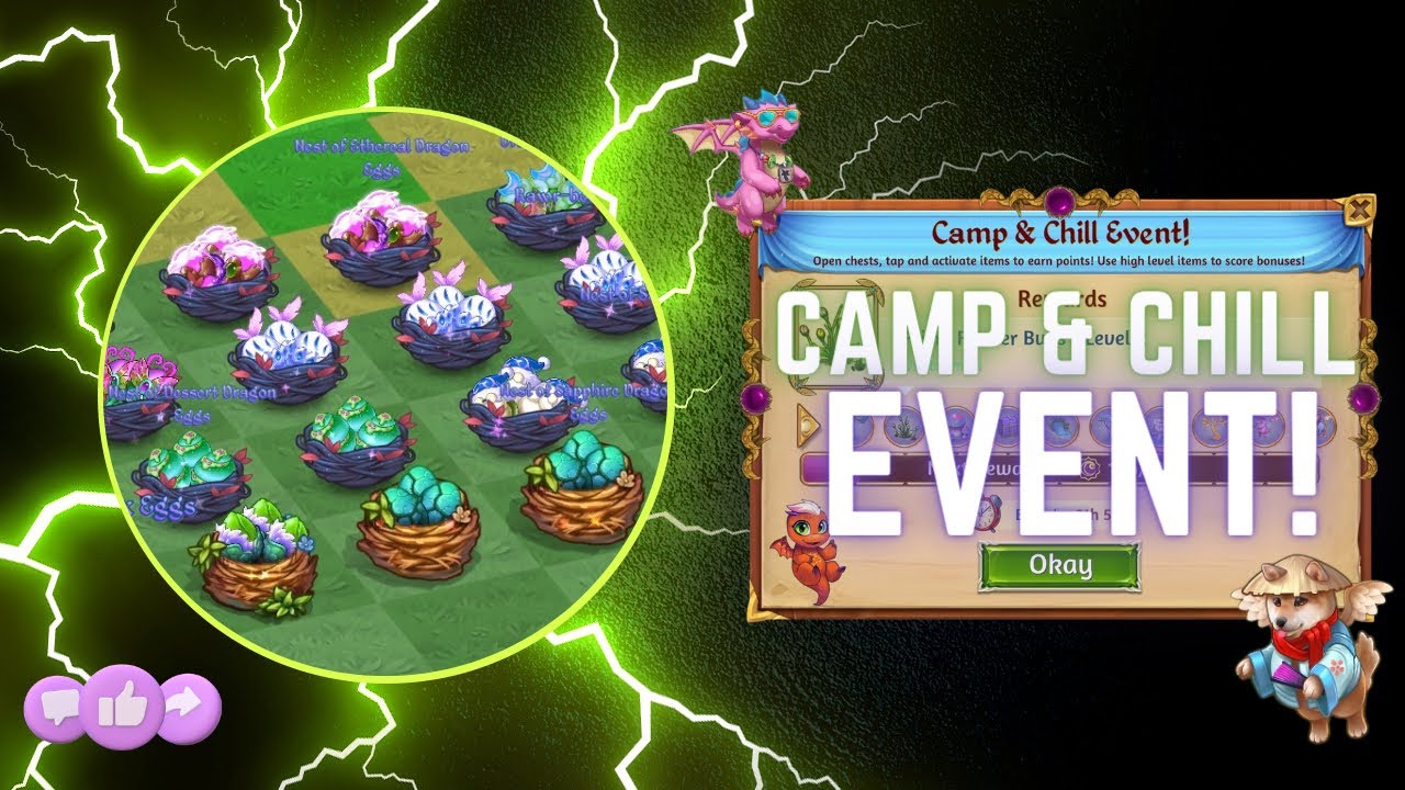 Merge Dragons Camp & Chill Event! Using tier 2 egg nests &  more