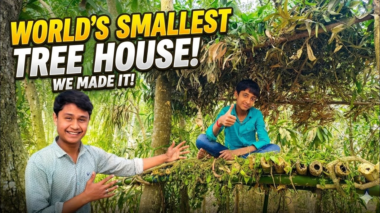 We made worlds smallest Tree House in jungle..👍👍👍👍🤔🤔🤔