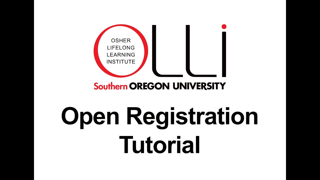 Open Registration Tutorial