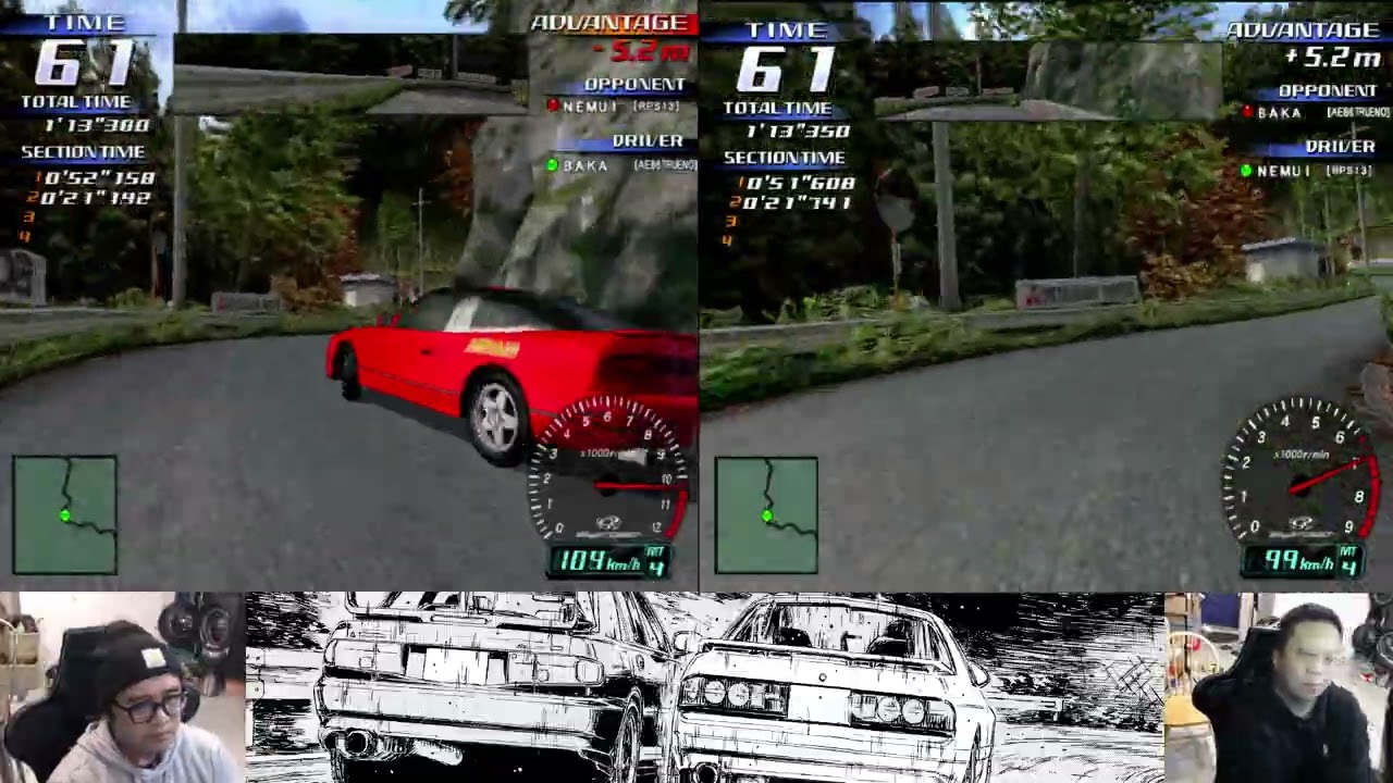 Initial D Arcade Stage Ver.3 — Battle 9/14: Shomaru— BAKA (AE86) vs NEMUI (180SX)