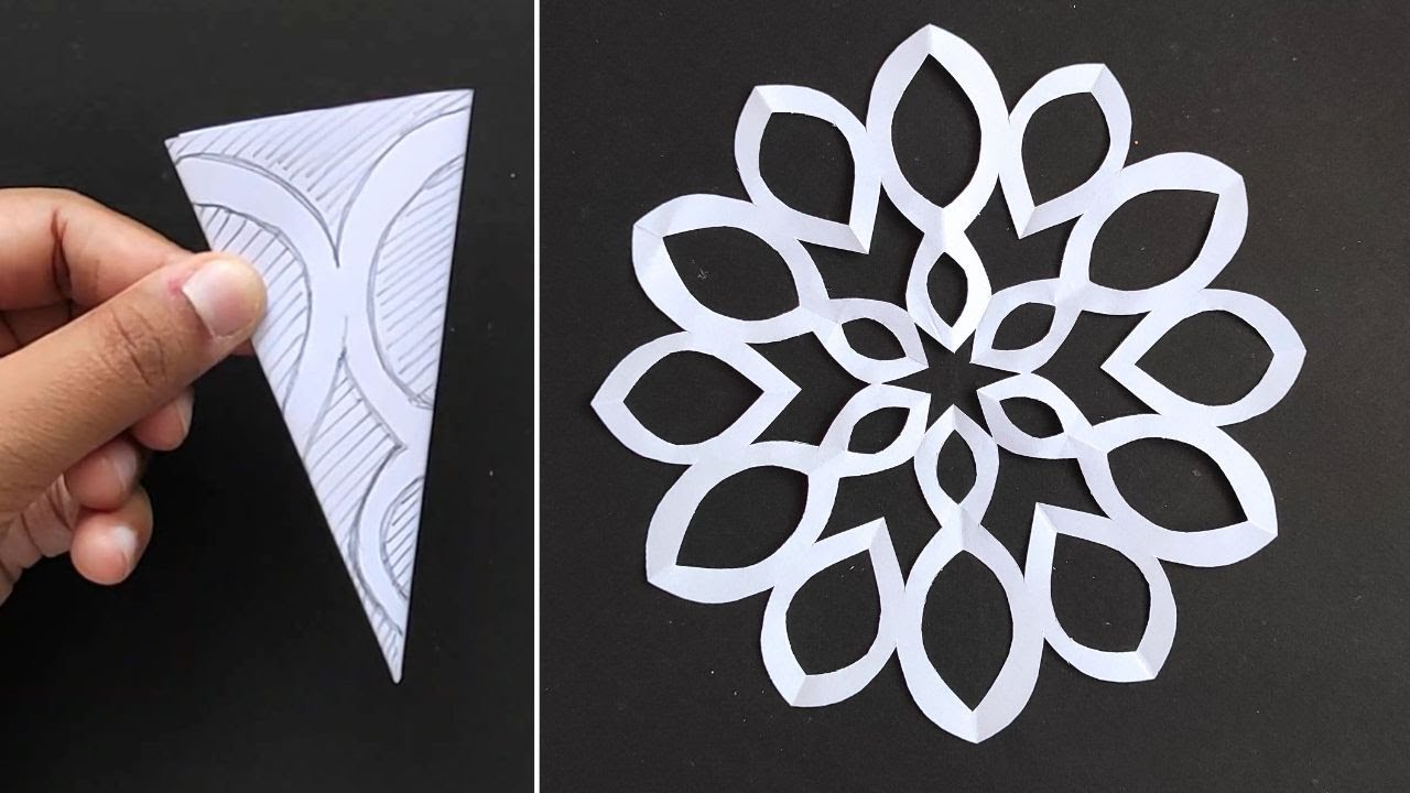 Paper Cutting Design | how to make paper flower | Easy Paper Snowflakes |  Paper Cutting Craft 1