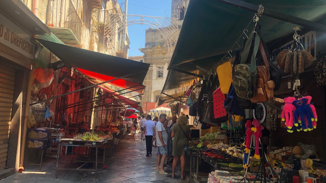 Palermo, Ballar&oacute; Market, Sicily, Italy 2022, Walking Tour.