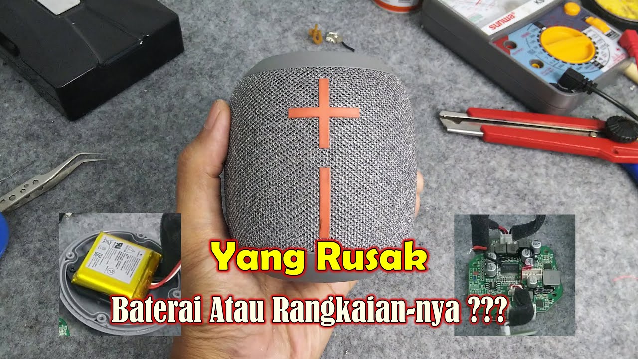 Memperbaiki Speaker Ultimate Ears WonderBoom 2 Rusak Baterai Sering Drop Sendiri