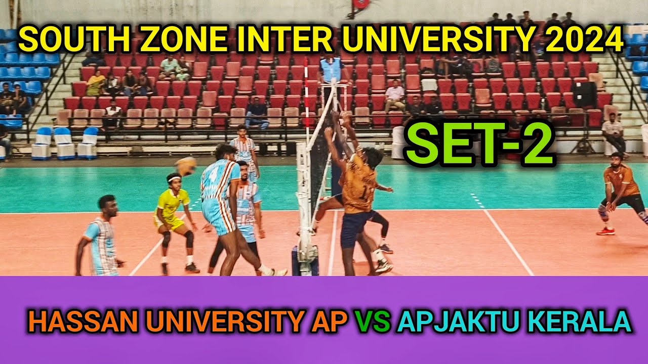 HASSAN UNIVERSITY AP VS APJAKTU KERALA 💥SET-2 | SOUTH ZONE INTER UNIVERSITY VOLLEYBALL