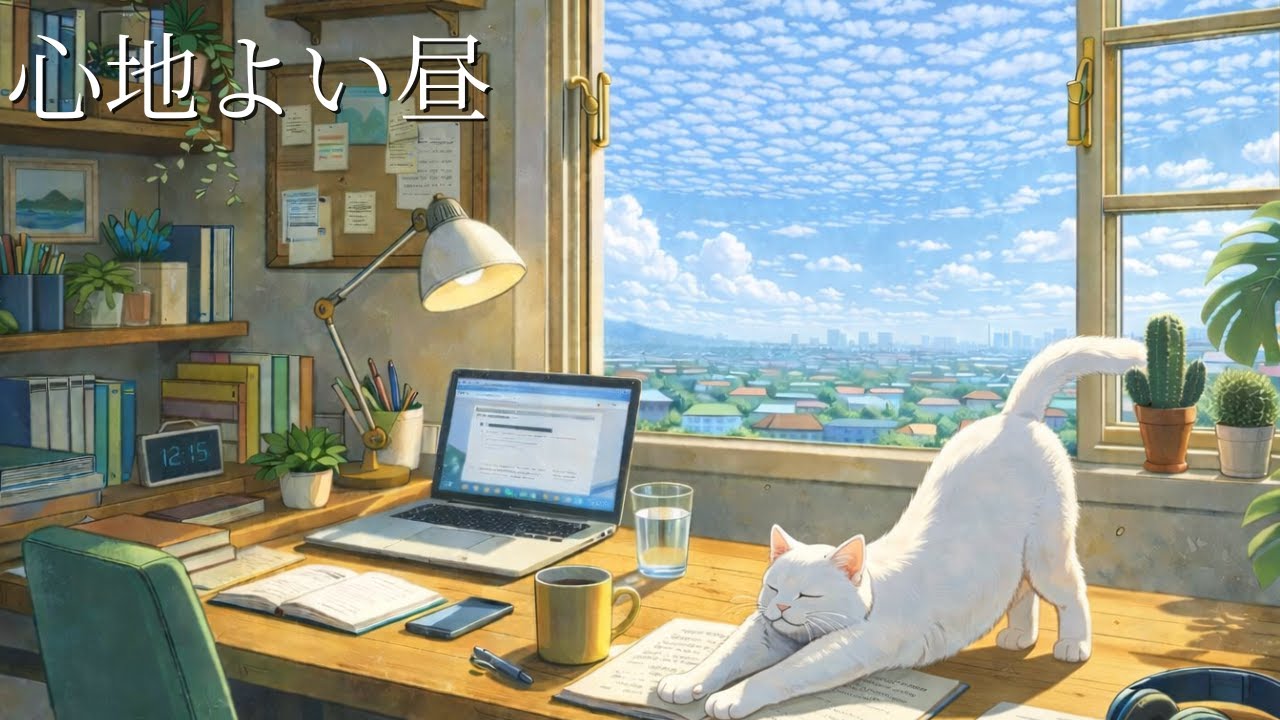 静かな作業用ピアノBGM｜猫と集中する15分
