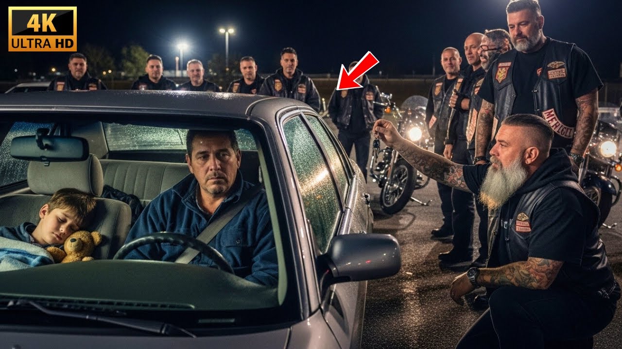 Single Dad Slept in His Car After Work… Until Hells Angels Rolled In With Keys to a Home