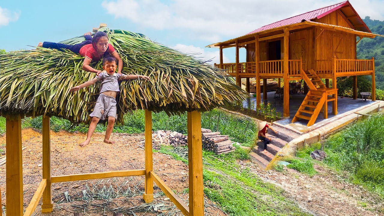 FULL VIDEO: Harvesting Palm Leaves to Building a Natural Hut and a Peaceful Life with a Monkey