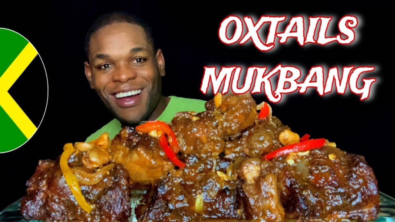 GIANT OXTAILS STEW MUKBANG | JAMAICAN OXTAILS AND BEANS MUKBANG | JAMAICAN FOOD MUKBANG