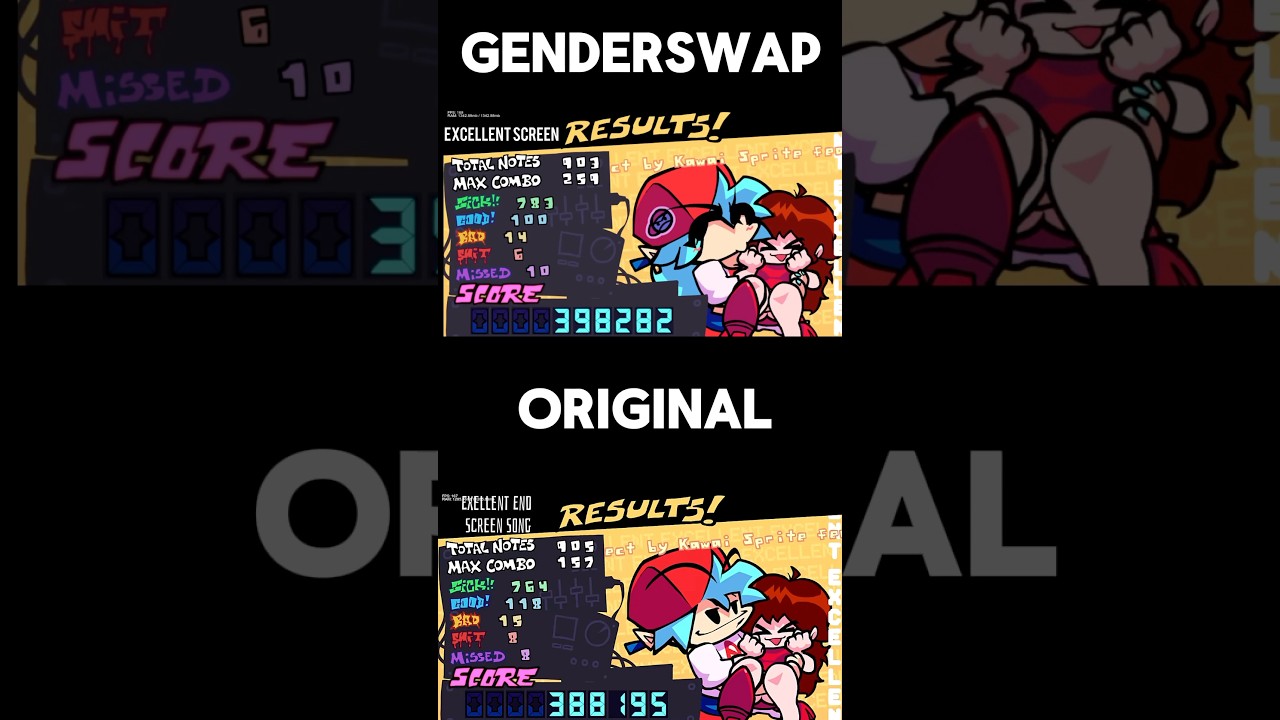 FNF Result Screen Genderswap BF Vs Original Comparison!