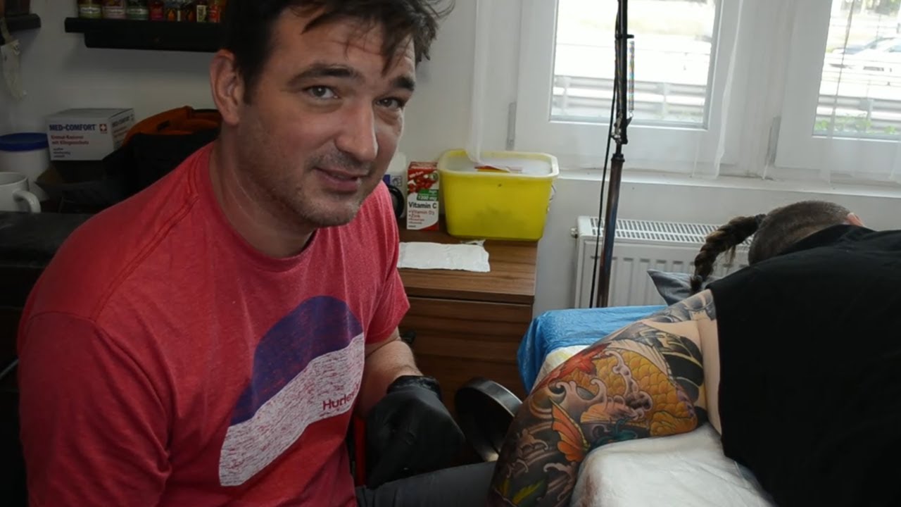 Japán stílusú egész karos tetoválás készítése No.2 Stúdió Life- tattoo by Szilárd