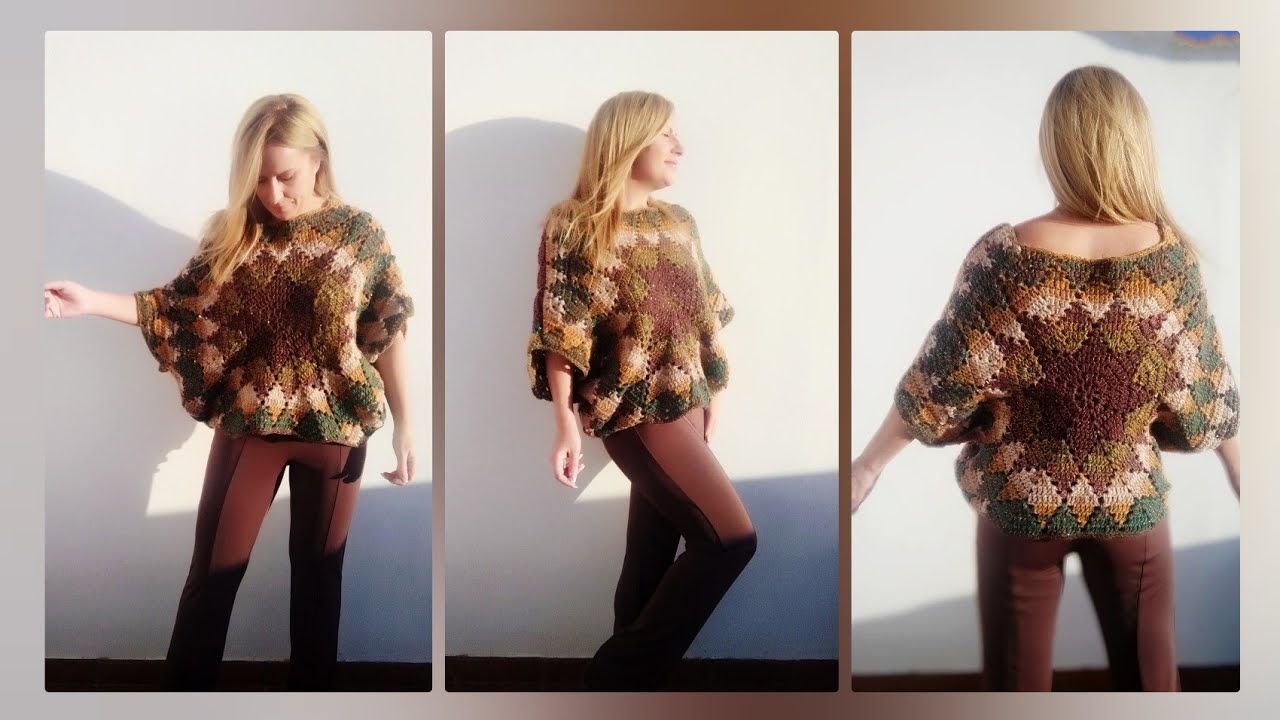 Increible te va a encantar 💥Poncho Estrella de Otoño 🍁🍁🍁