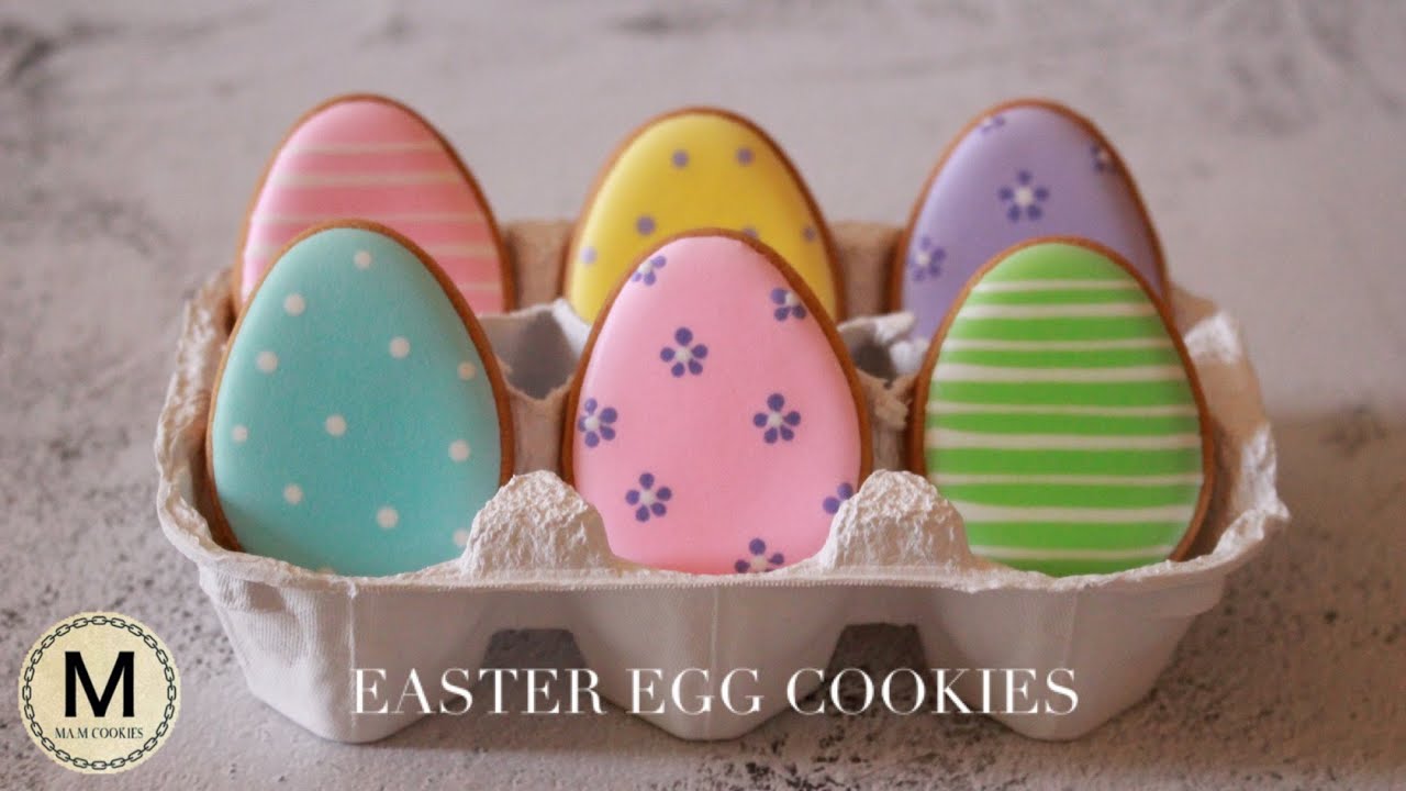 【アイシングクッキー】簡単☆イースターのカラフルたまごを作ってみよう Eeaster Cookies