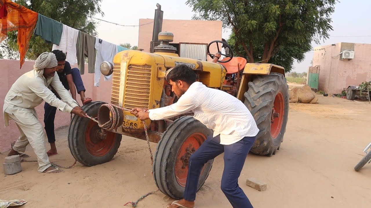 Hindustan tractor very difficult to start with pulley
