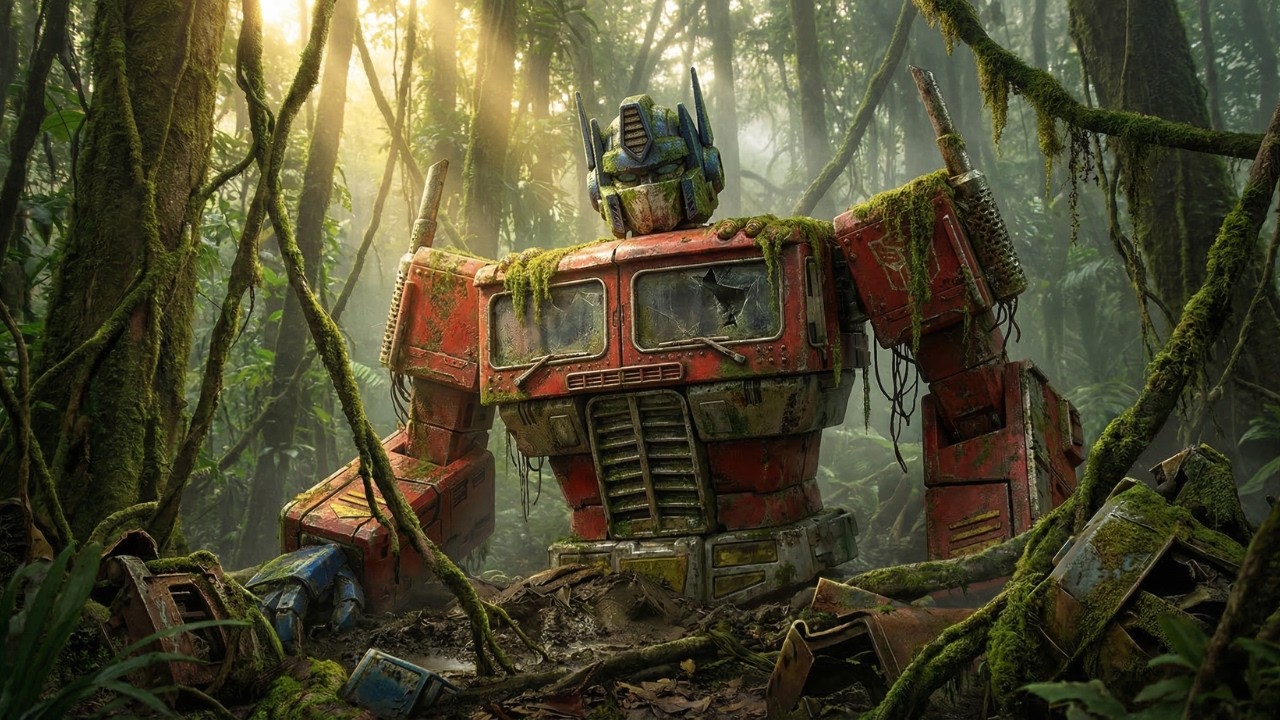 Extreme ASMR: Giant Optimus Prime Found in the Amazon Jungle – Full Robot Restoration