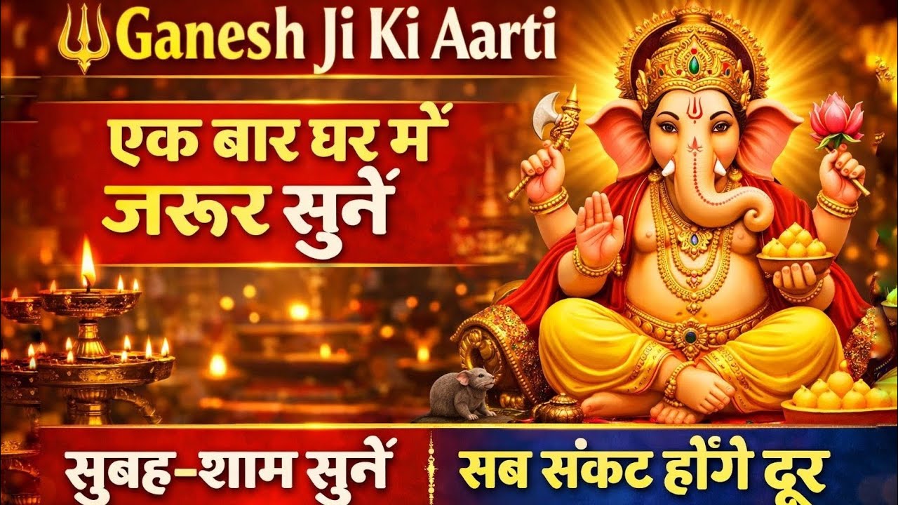 🔱 Ganesh Ji Ki Aarti | एक बार घर में जरूर सुने | सुबह शाम | सब संकट दूर होंगे घर से।