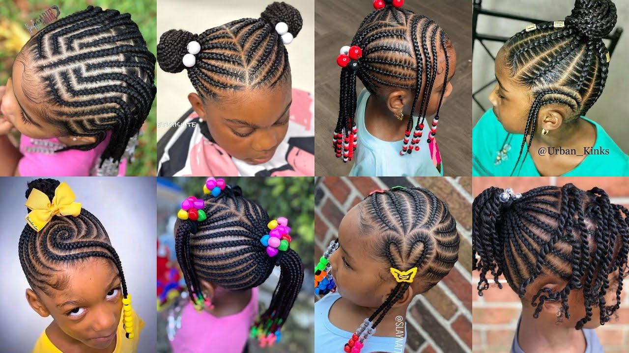Cute & Easy Braids for Little Girls |Adorable Cornrow Braids Hairstyles for Kids #kidsbraids