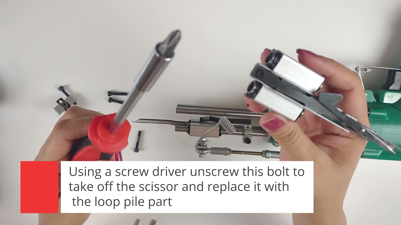 Tufting machine (KRD) how to switch from cut to loop pile