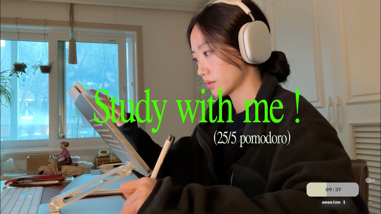 Keep it up! 2-HOUR Study With Me (25/5 Pomodoro) ✍🏼 Cozy Home in Korea