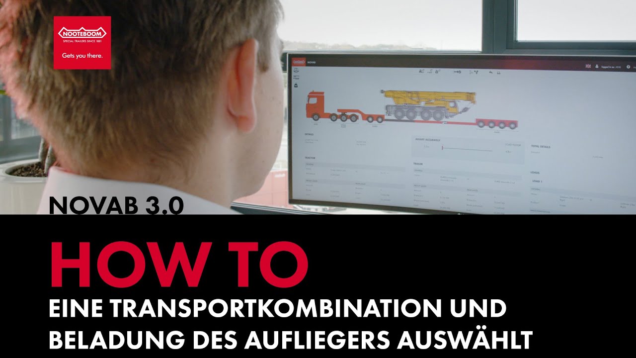How to - eine Transportkombination und Beladung des Aufliegers ausw&auml;hlt - NOVAB 3.0