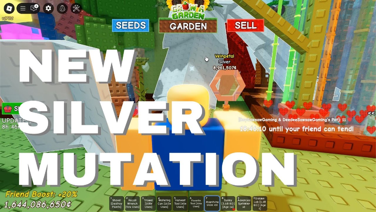 GROW A GARDEN | Trying the NEW SILVER MUTATION in SAO's GARDEN update August 16, 2025 #roblox