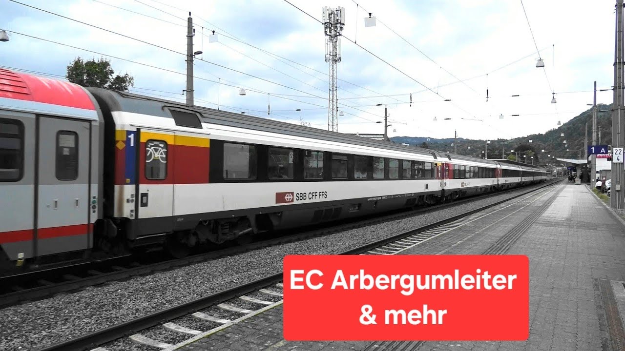 Dornbirn: ICE119 mit Railjet Garnitur, EC Transalpin Arlbergumleiter, Verschub Red Bull-Zug & mehr