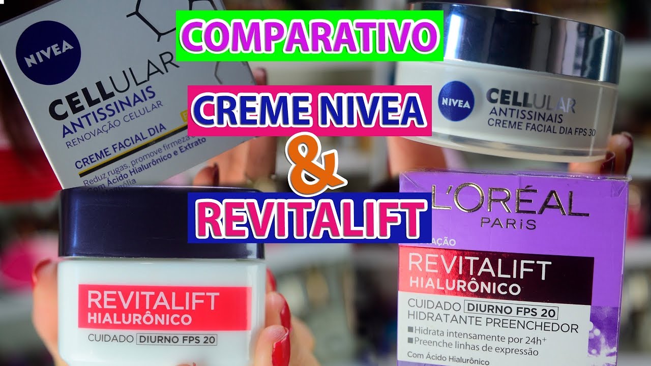 CREME NIVEA CELLULAR DIA E REVITALIFT HIALURÔNICO DIURNO | COMPARATIVO | Por Joyce Vignochi