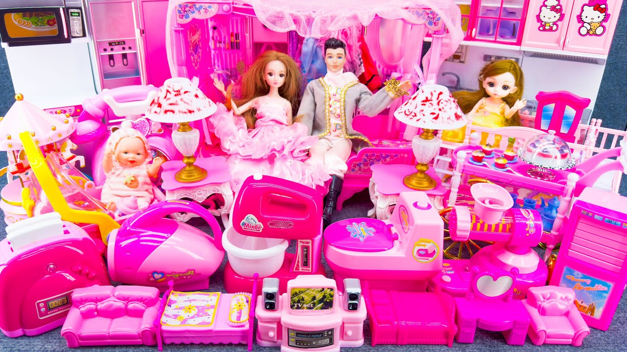 21 Minutes Satisfying With Unboxing Barbie Princess Bed & Wardrobe Dress Up Playset ASMR Review Toys