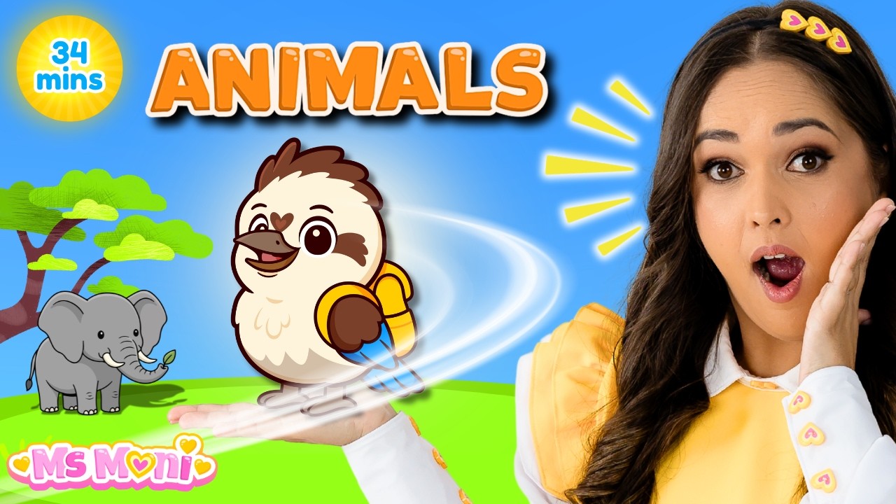 Animals for Kids with Ms Moni & Kookie the Kookaburra | Toddler Learning Video