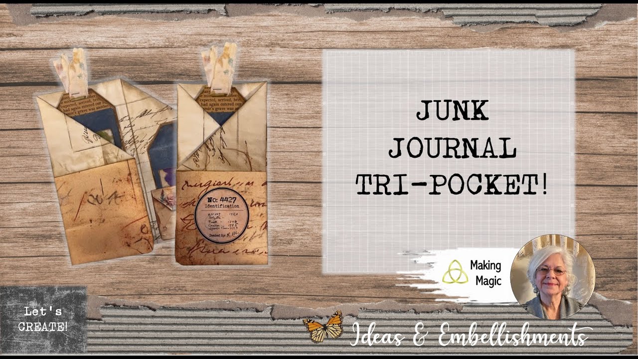 🌸 Junk Journal Tri-fold with Pockets and Tags 🌸