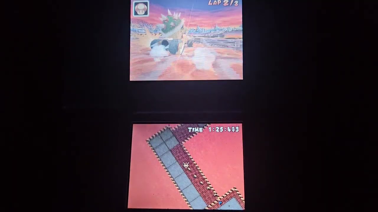 Mario Kart DS: Time Trials replay Bowser's Castle 