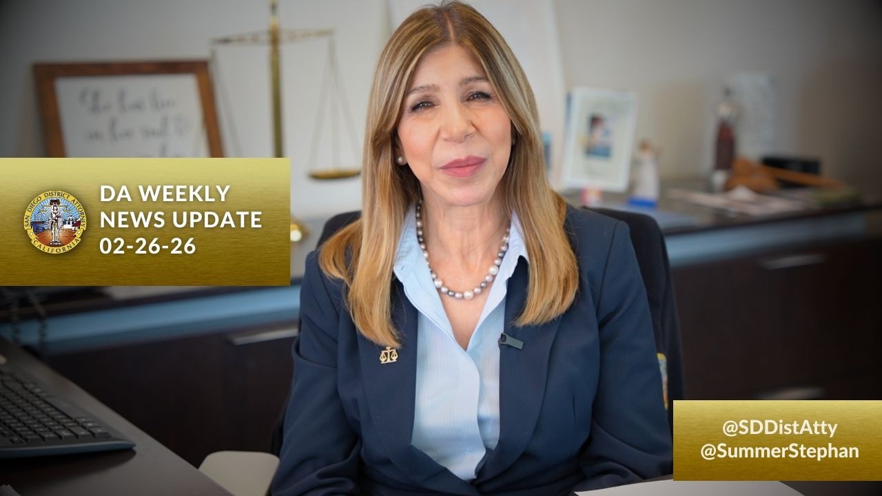 DA Weekly News with DA Summer Stephan 02-26-26: Our Consumer Protection Division Gets Results!