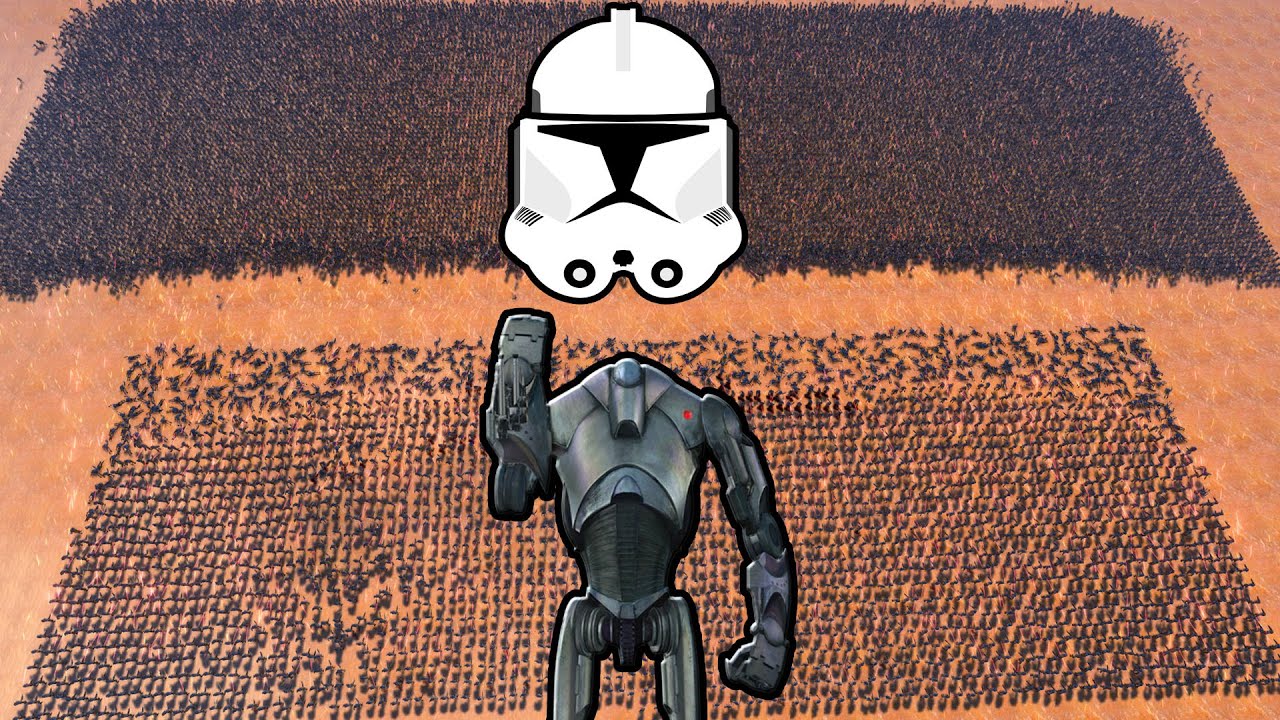 30,000 Clone Troopers VS 10,000 Super Battle Droids! - UEBS: Star Wars Mod Battle Simulator