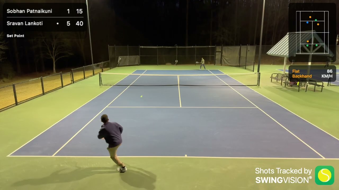 Sobhan vs Sravan tennis match on Feb 23rd 2026 at CTP