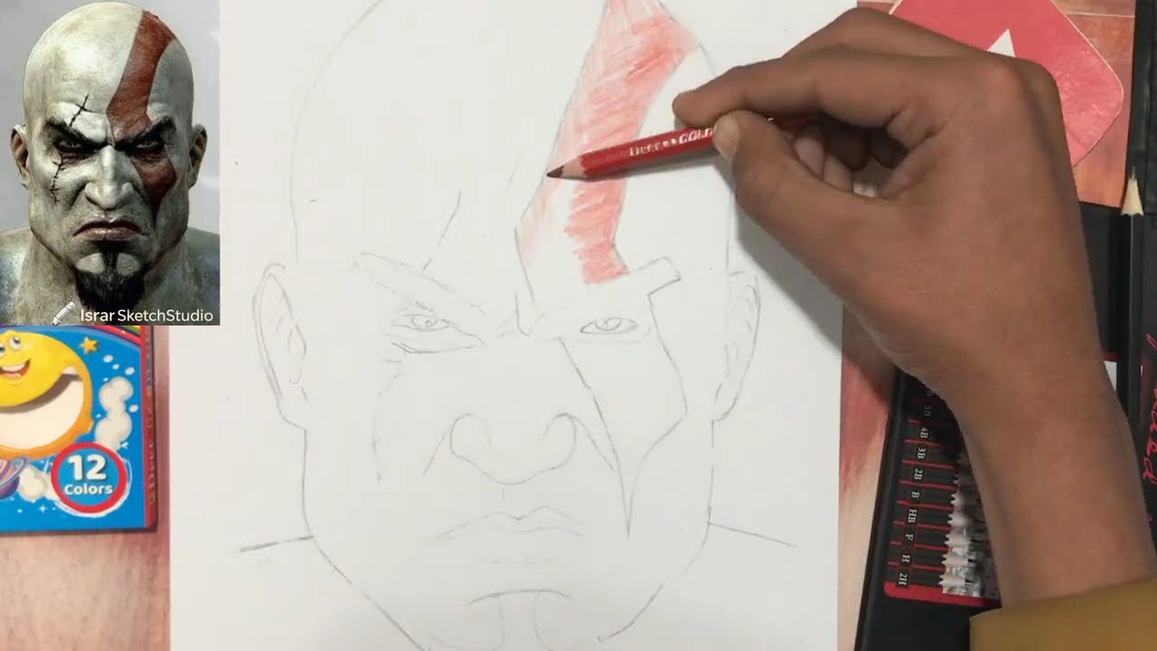 Kratos Drawing: God of War Sketch | Step-by-Step Pencil Art
