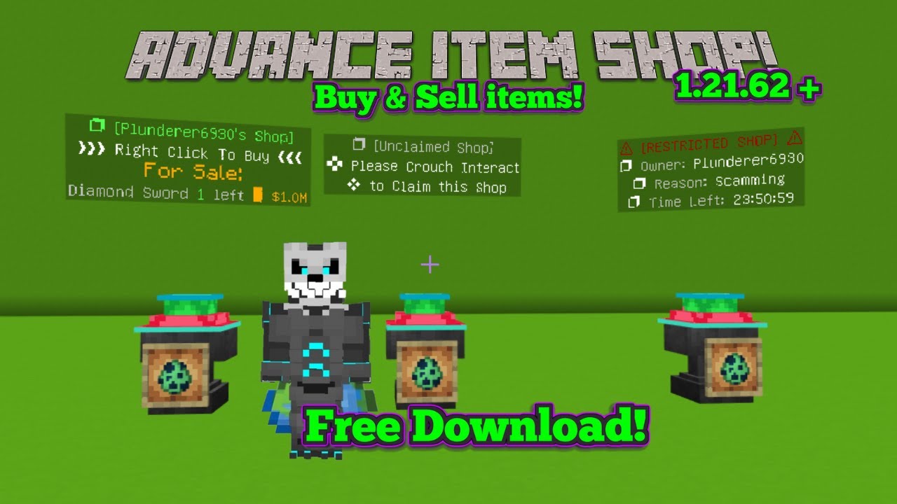 Download Item Shop Add-on! Buy & Sell you Items in Minecraft Bedrock!