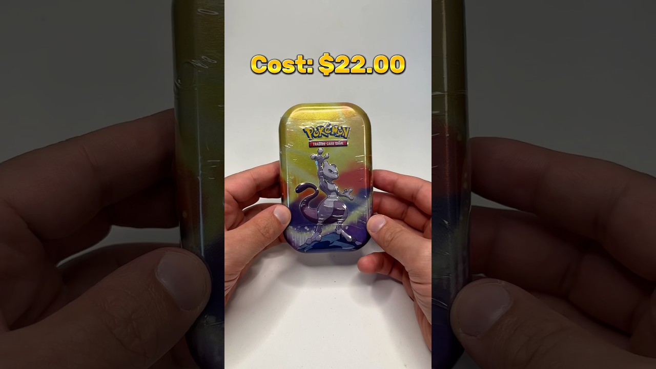 Pokemon Card Mewtwo Mini Tin Opening