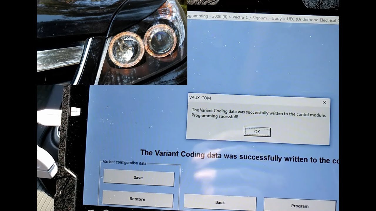 Vaux Com Op-Com Programming DRL Day Running Lights on Vauxhall Opel tutorial