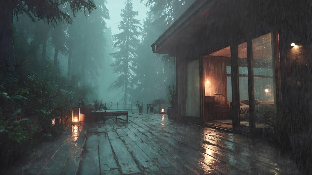 ⛆ Rain Sounds in a Cozy Forest Bedroom | No Music, Pure Sleep Sounds for Deep Sleep and Relax