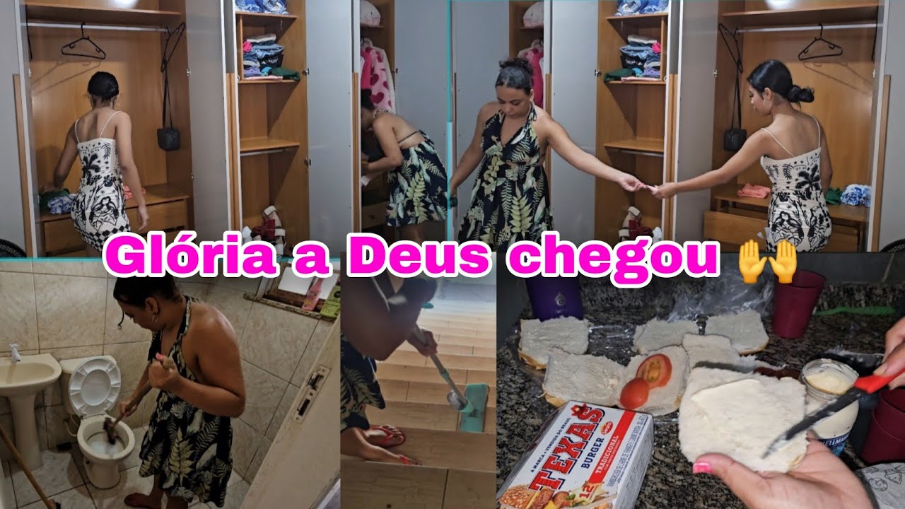 MEU GUARDA ROUPAS CHEGOU! NOITE DO HAMBÚRGUER /LIMPANDO E ORGANIZANDO A CASA 🤌