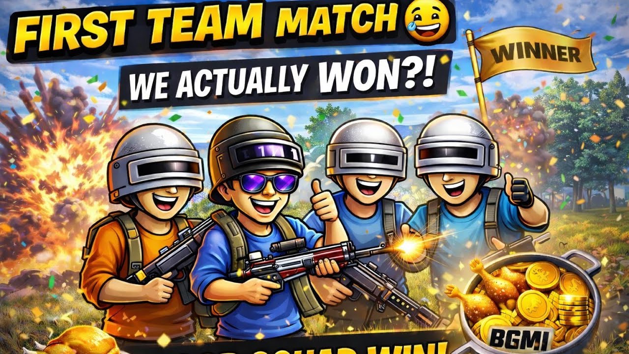 First Time Playing Team Match 😅 | We Won Chicken Dinner 🐔🔥 | BGMI