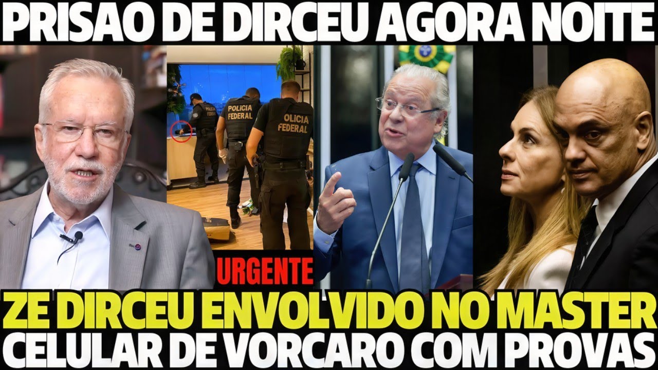 PRISAO DE DIRCEU AGORA NOITE ZE DIRCEU ENVOLVIDO NO MASTER CELULAR DE VORCARO COM PROVAS