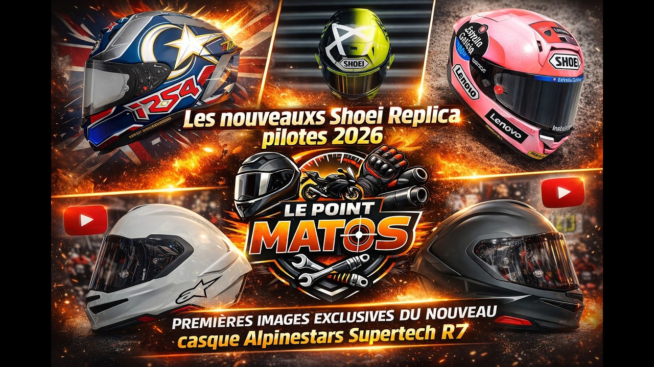 Actu équipement moto : Images exclusives casque Alpinestars Supertech R7 et replicas Shoei 2026