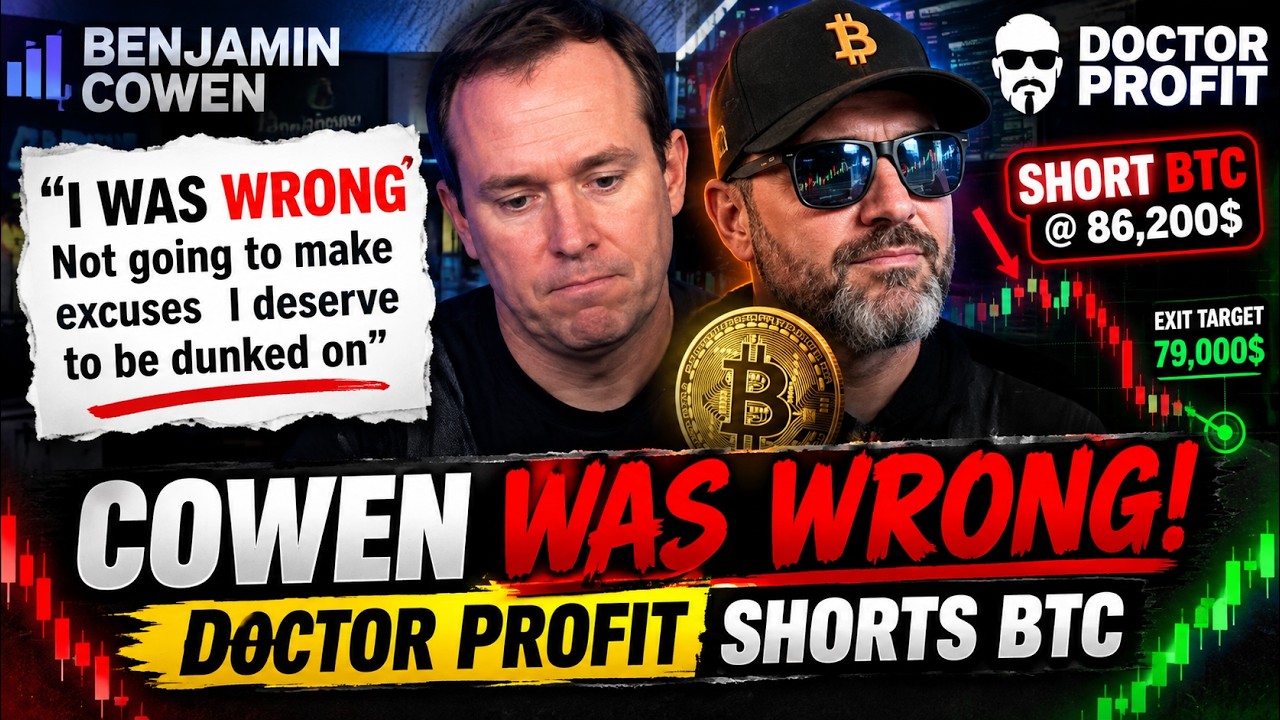 🚨 Benjamin Cowen ADMITS &ldquo;I WAS WRONG&rdquo; &mdash; Doctor Profit SHORTS Bitcoin at $86.2K!
