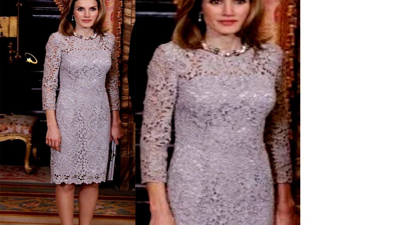 vestido corta de encaje de la reina letizia
