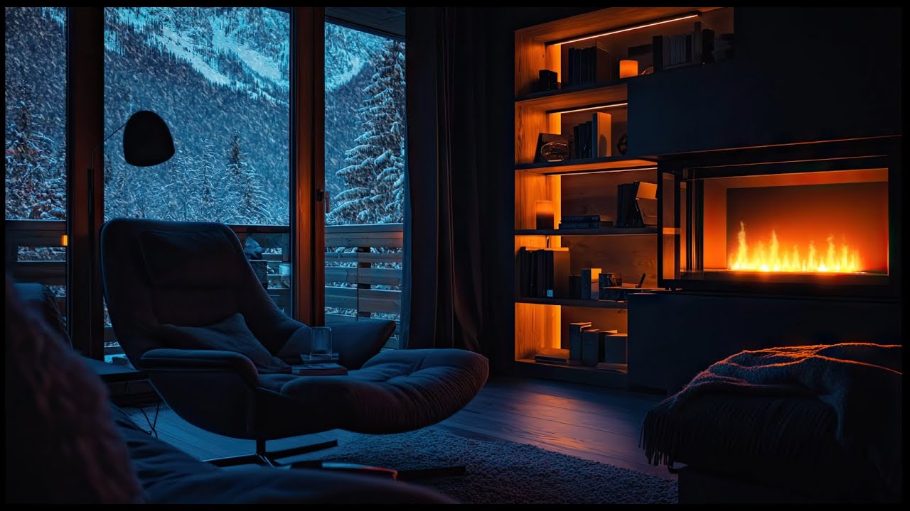 Mountain Cabin in a Snowstorm