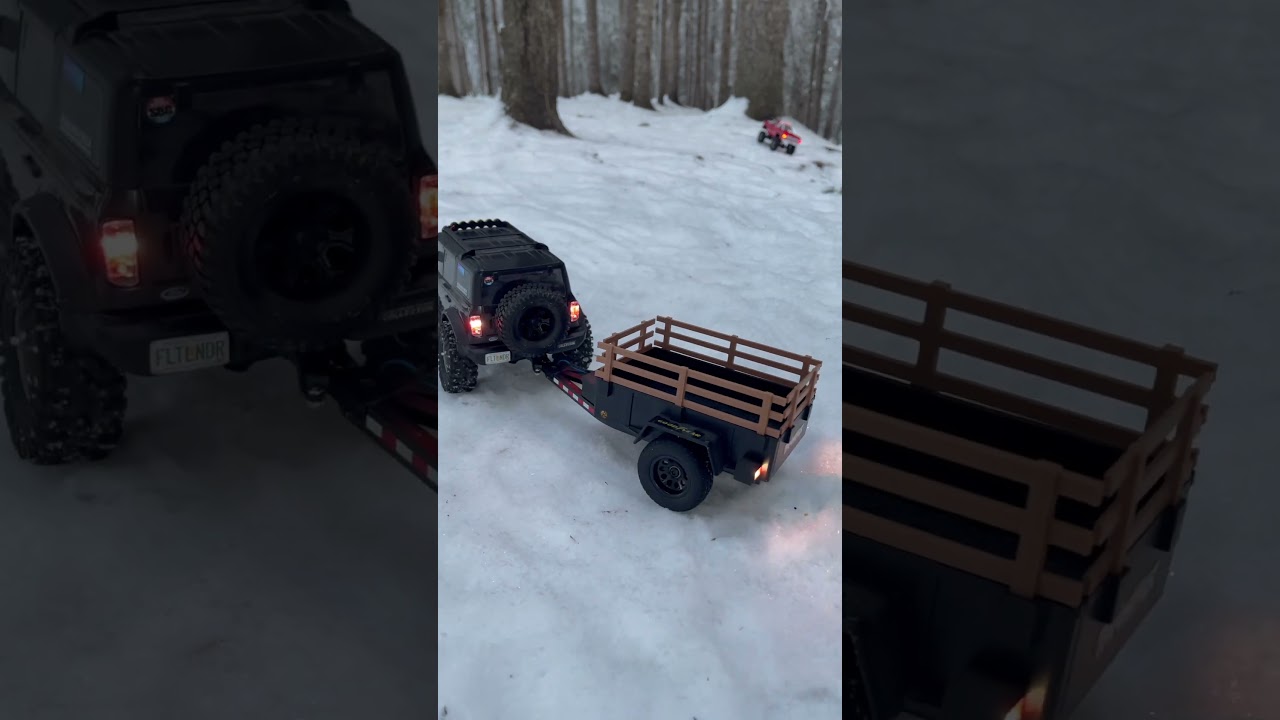 Traxxas Trx4m Bronco tiny trucks in the woods