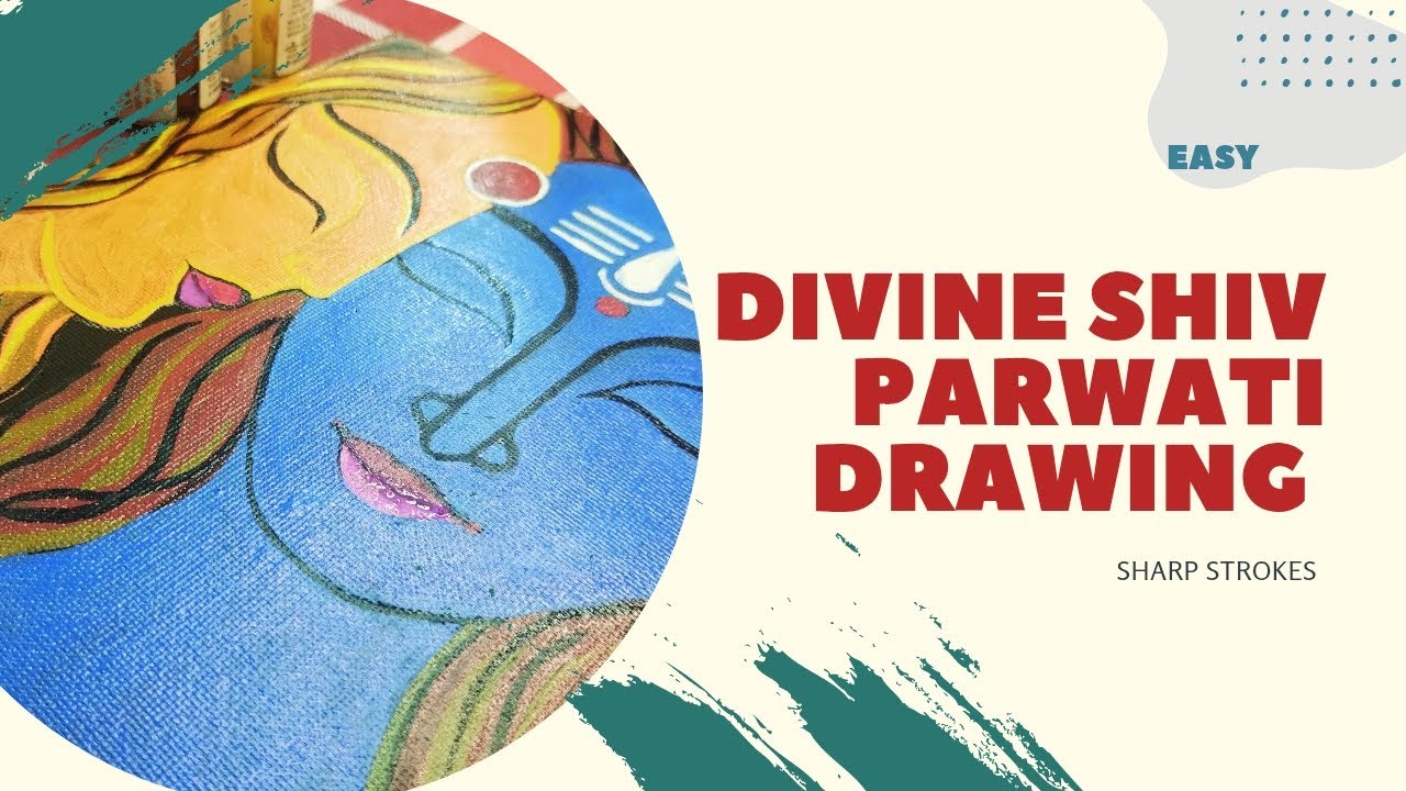 Shiv Parwati Easy Drawing || 🙏 #shivratri #shiv #art #painting #shivparvati 