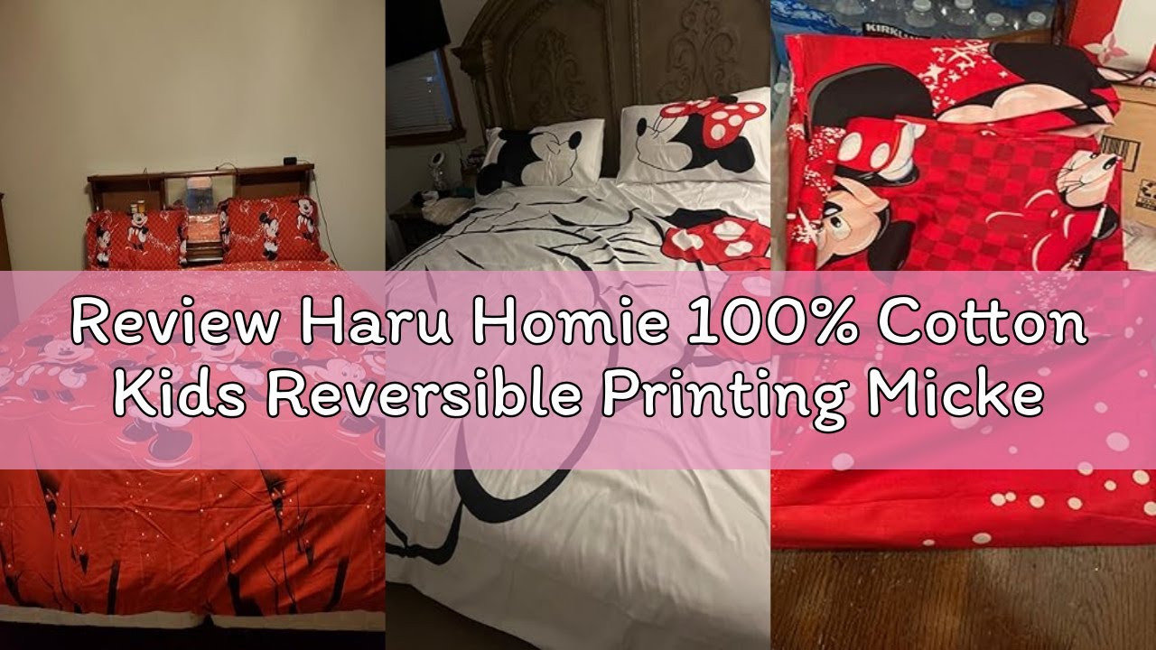 Review Haru Homie 100% Cotton Kids Reversible Printing Mickey Mouse Couples Duvet Cover 3PCS Bedding