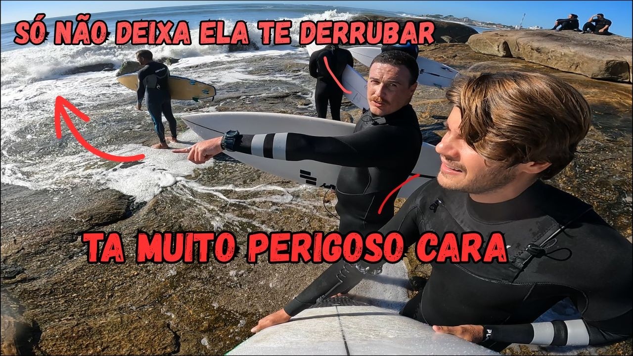 O CICLONE FEZ UM SWELL HISTÓRICO! TAVA MUITO PERIGOSO PULAR PELAS PEDRAS