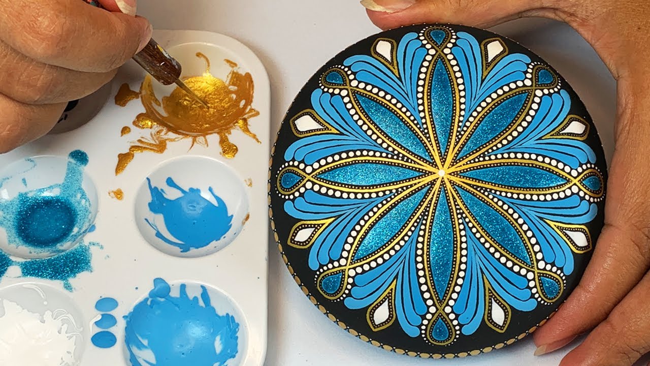 Mandala Art Dot Painting Rocks Tutorial Painted Stones for Beginners How To Drawing Satisfying Video